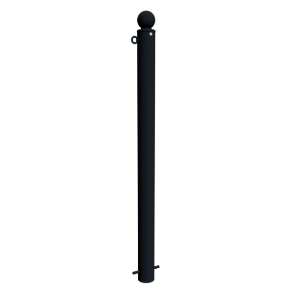 Dekorativ puller | Serie 484B | � 82 mm | fastmonteret, til indst�bning i beton med jordanker, total l�ngde ca. 1300 mm | uden l�s | med 1 �je